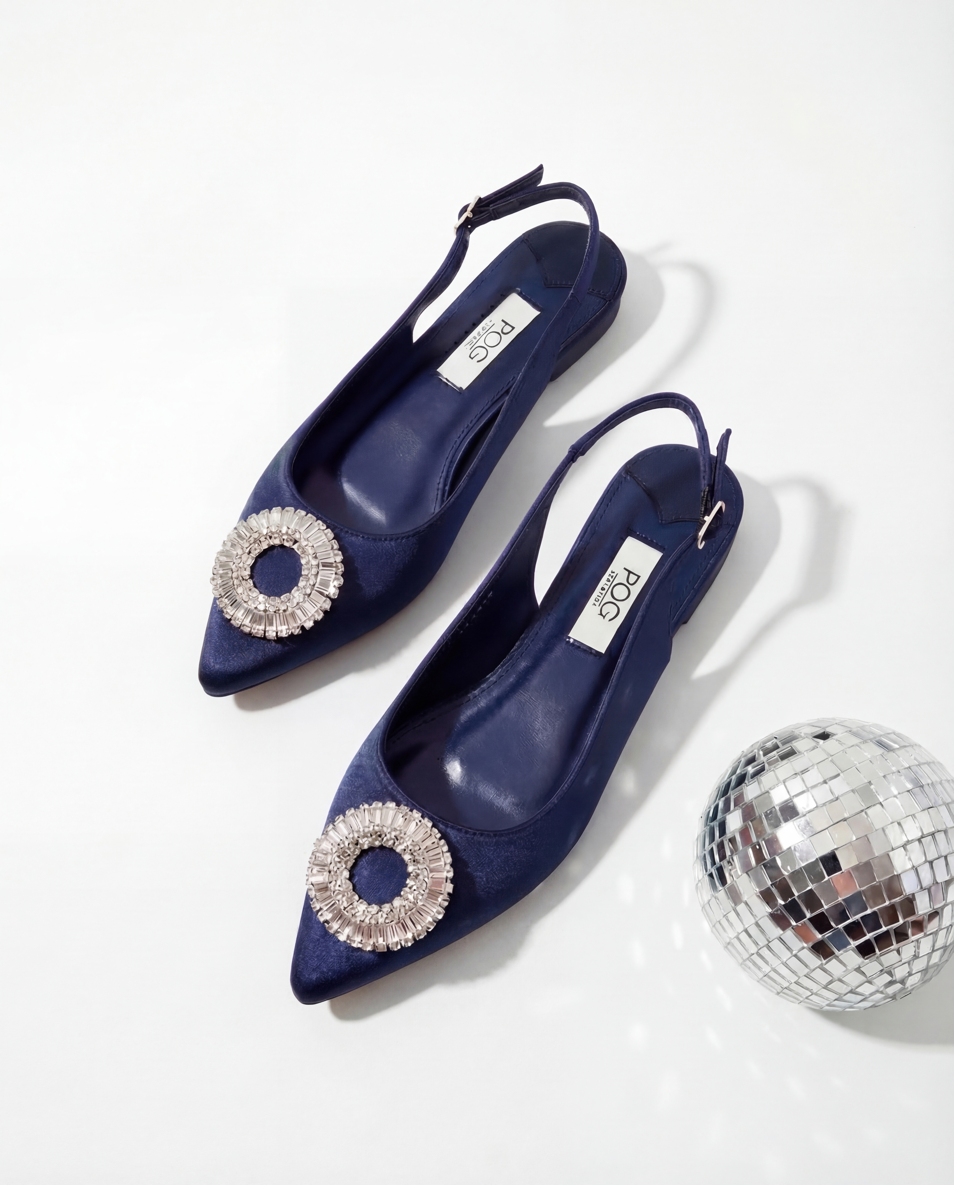 POG 85618A NAVY ARA SLING BACK SANDALS