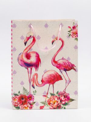 BC601-2 WHITE WITH 3 PINK OSTRICH GIFT BAG