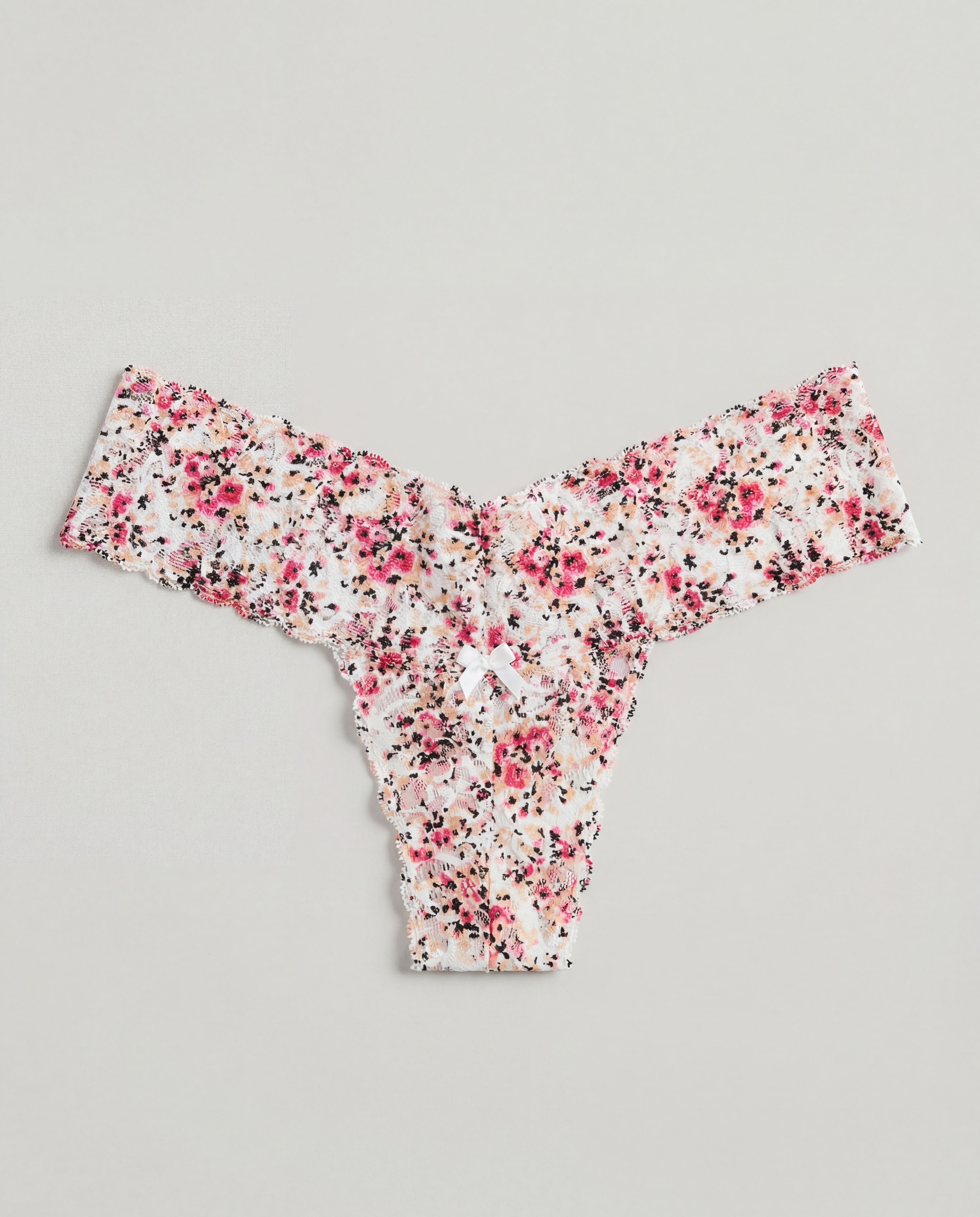 BEAUTIFUL SPRING Q8164 BEIGE LACE FLORAL STAPLE THONG