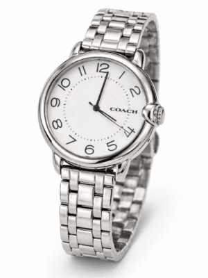COACH WHITE FACE SILVER CHAIN STRAP WATCH