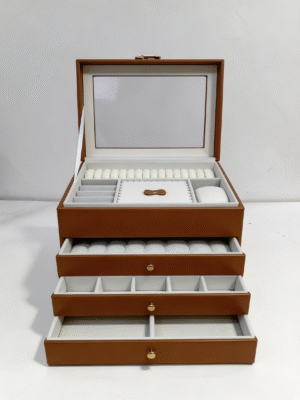 CAMEL CLEAR TOP MULTILAYER JEWELLRY BOX