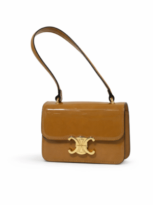 (2 FOR 70K)FOCUS BABY NUDE PATENT GOLD BUCKLE BAG