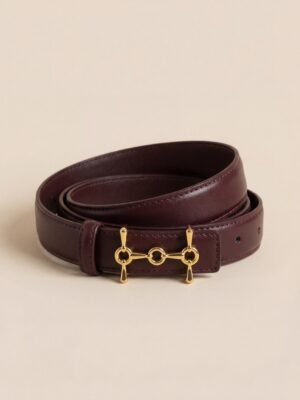 CHOCO ANCHOR BUCKLE SMOOTH LEATHER BELT