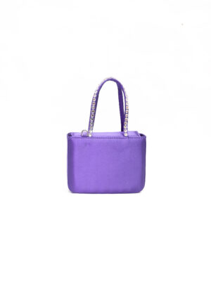 PURPLE BOX STUDDED HANDLE SILK BAG