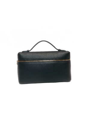 BLACK GOLD ZIPPER TOP HANDLE OROPI BAG