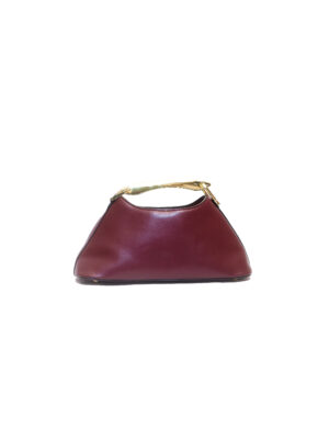 WINE GOLD METAL HANDLE BOAT SHAPED BAG