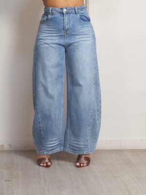 DEY 5082 BLUE ART STRIP BARREL JEANS