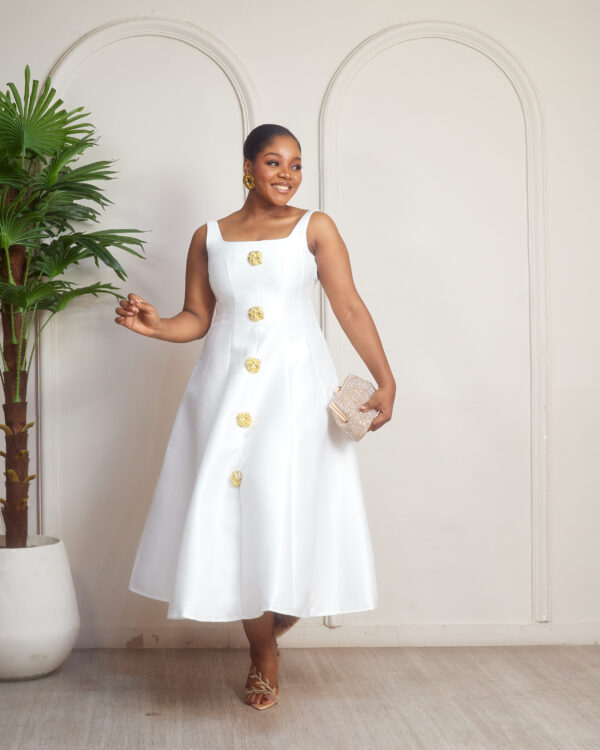 slim fit dress slacks Mikado Long A-Line Prom Dress with Pockets main image 1