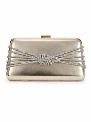 GOLD SMOOTH P28 WOVEN DIAMOND DETAIL PURSE