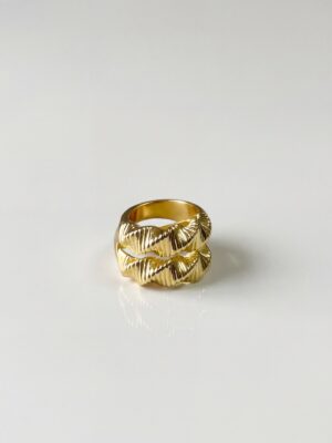 VIENNOIS T110758R GOLD ZIG-ZAG PLEATS RING