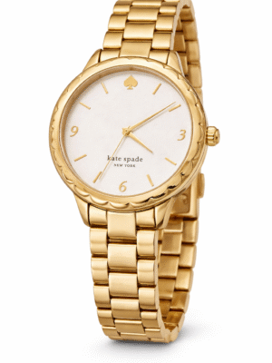 KATE SPADE GOLD ROUND WHITE FACE CHAIN WATCH