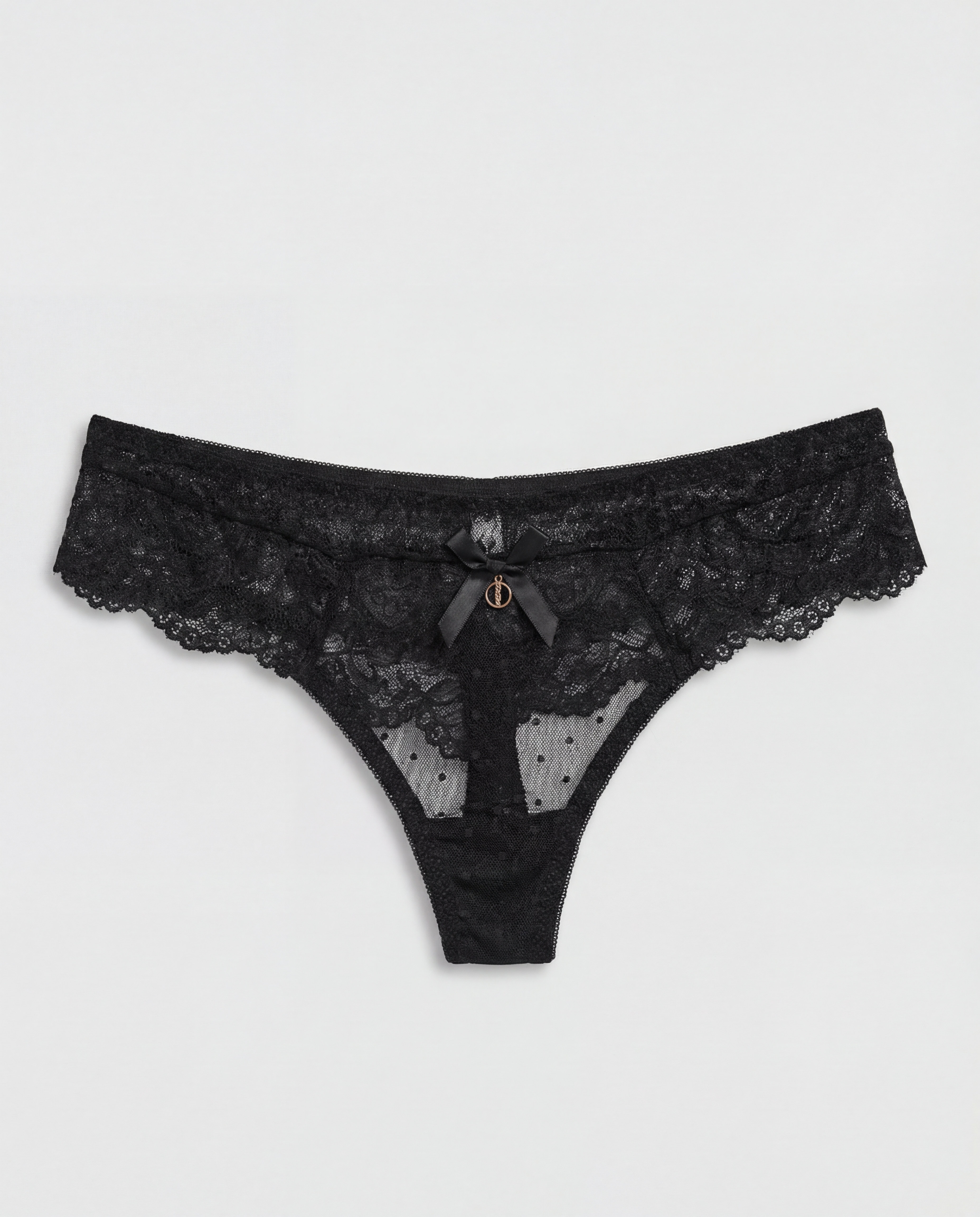 KISNEICO F398 BLACK LACE BIKINI BRIEFS