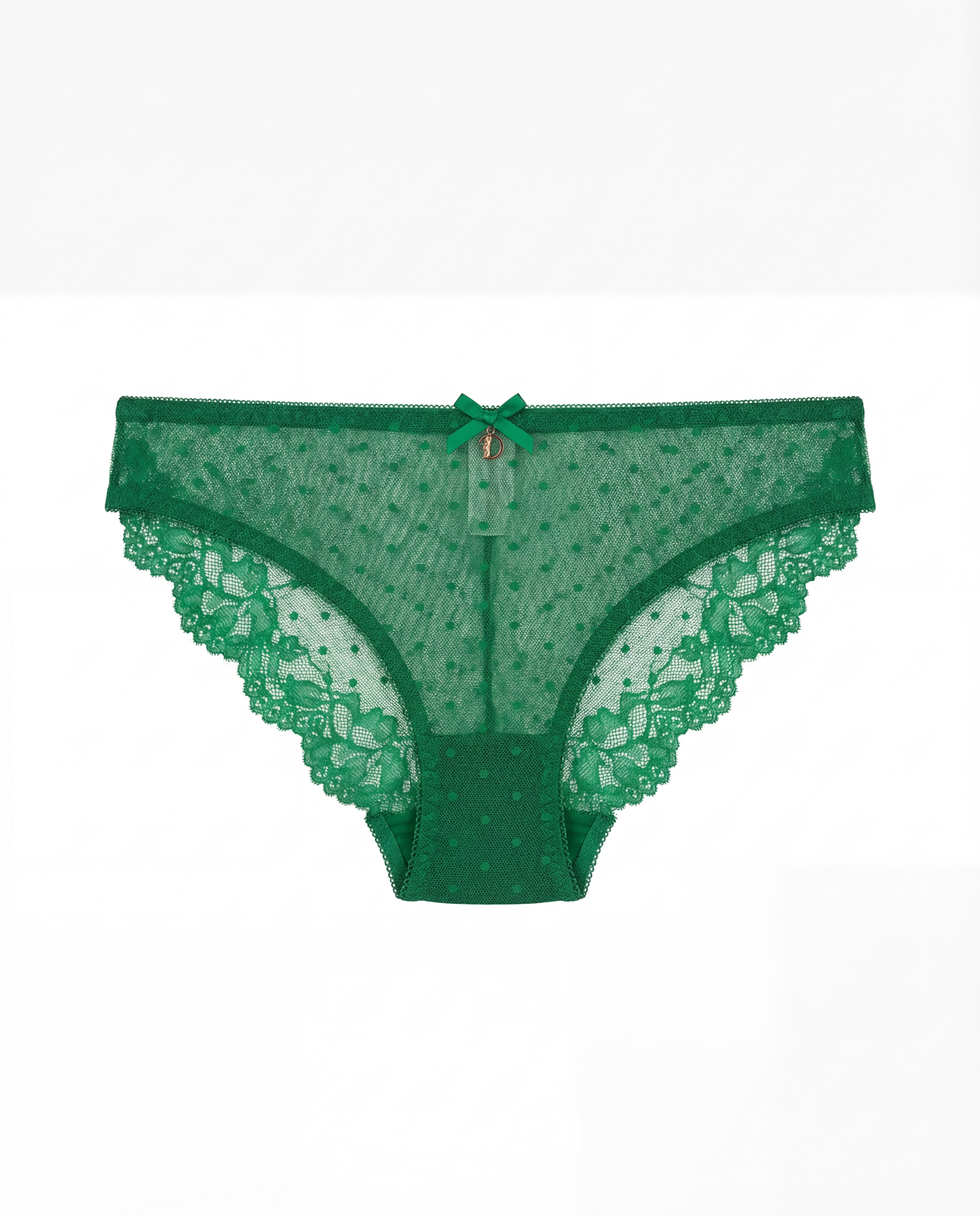 KISNEICO F398 GREEN LACE BIKINI BRIEFS