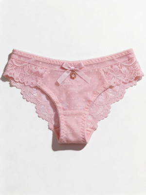 KISNEICO F398 SALMON LACE BIKINI BRIEFS