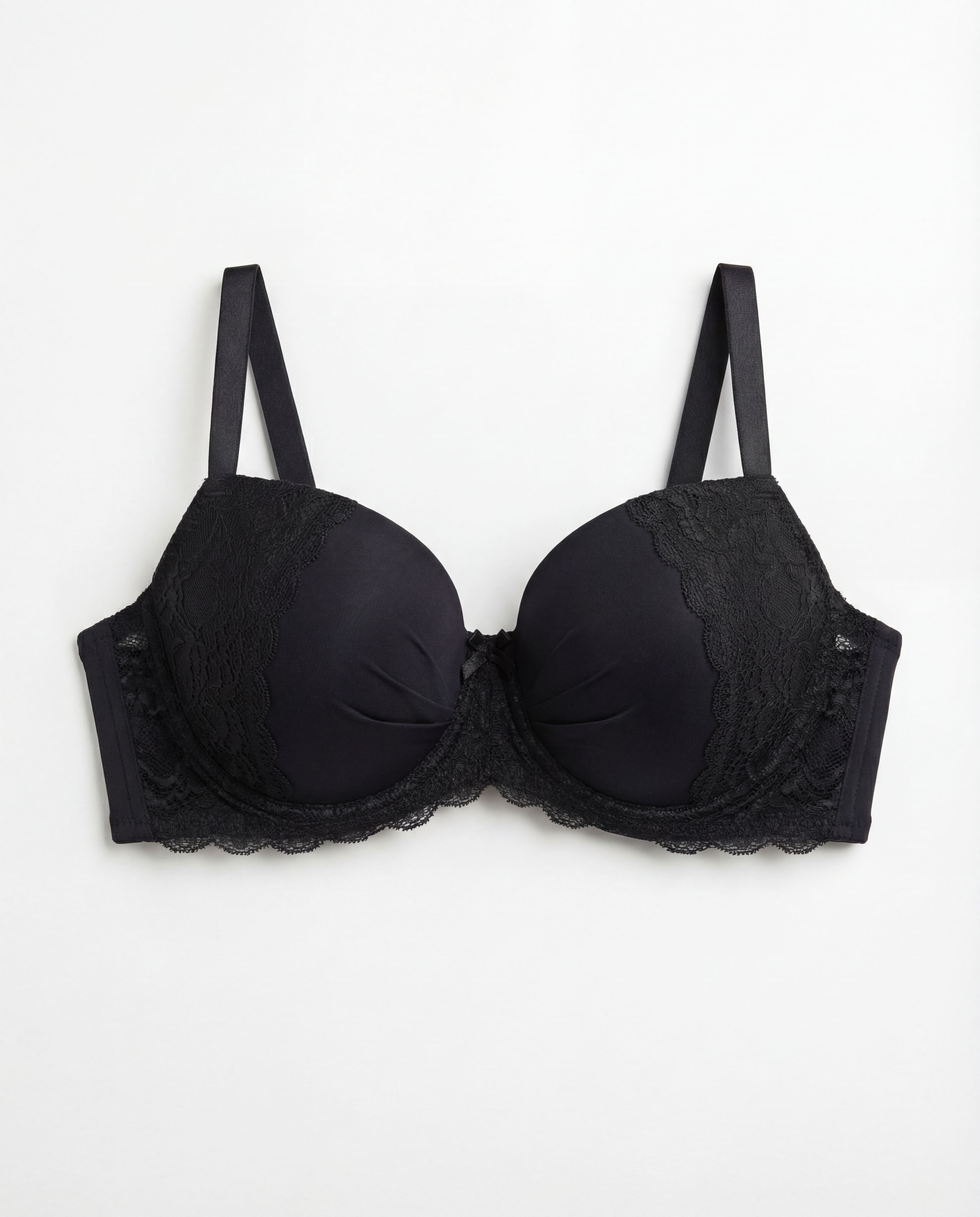 LEEN 7323 BLACK PLAIN X LACE C CUP BRA