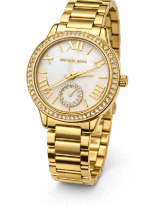 MICHAEL KORS MK4805 GOLD ROUND LUMINOUS FACE CHAIN WATCH