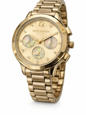 OLIVIA BURTON GOLD LUMINOUS CHRONOGRAPH CHAIN WATCH