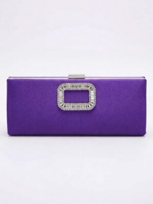 RVIVI PURPLE SATIN WITH SILVER BROOCH PURSE