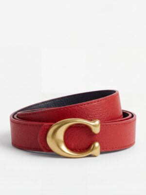 RED C BUCKLE LEATHER BELT