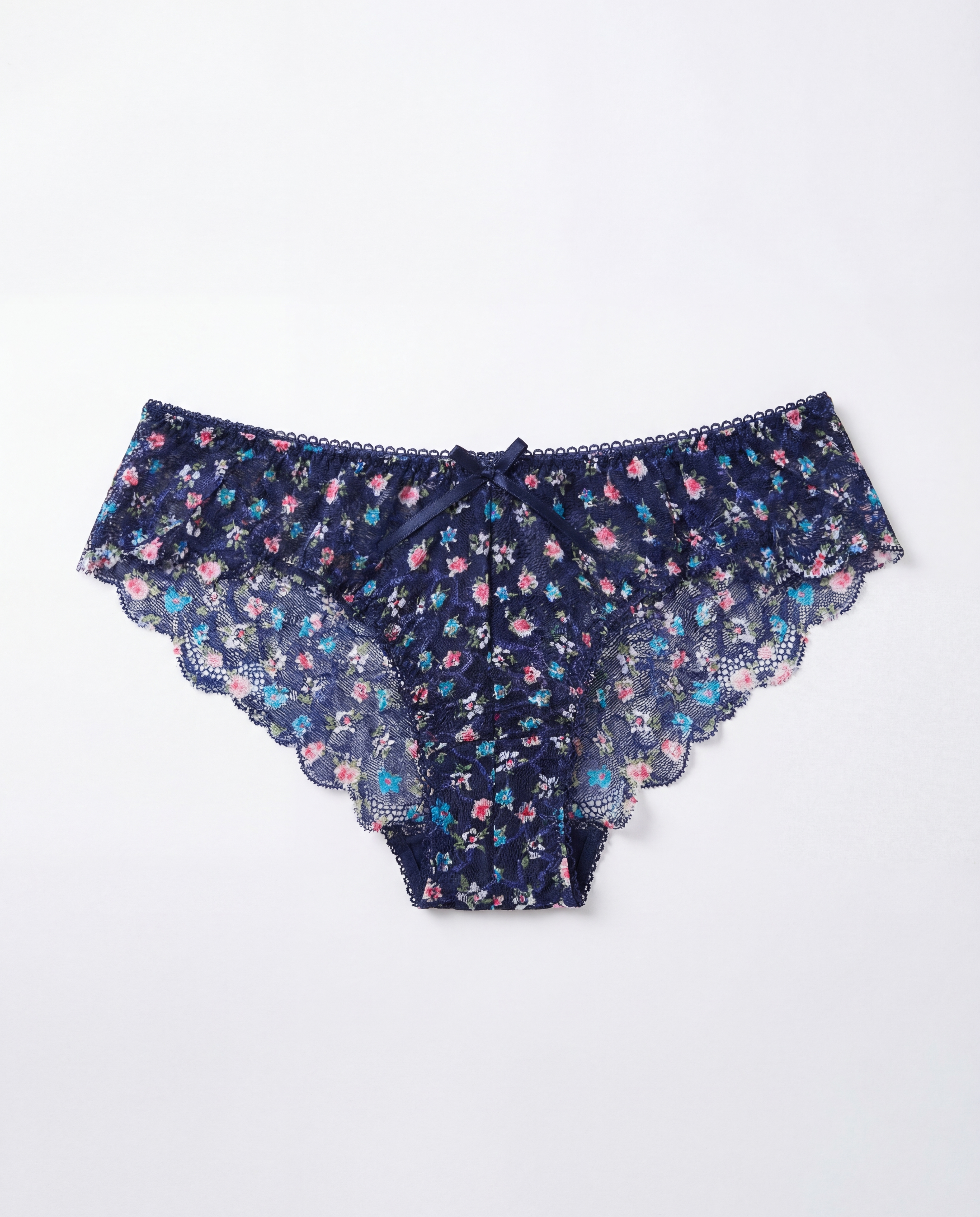 SPRING Q8115 NAVY FLORAL LACE PANT