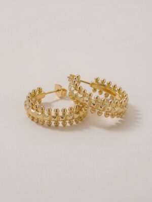 UM GOLD BUBBLE SPIKE EARRINGS