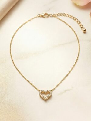 UM GOLD LOVE EMBELLISHED NECKLACE