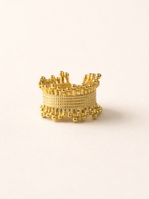 UM GOLD MESH SPIKE RING