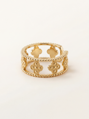 UM GOLD OPEN CLOVER RING