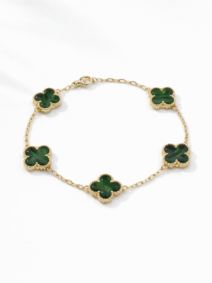 UM GOLD X EMERALD CLOVER BRACELET