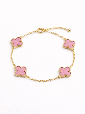 UM GOLD X PINK CLOVER BRACELET