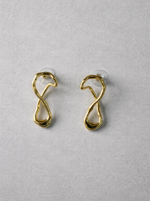 VEINNOIS T803929E-001 GOLD INFINITY TWIST EARINGS
