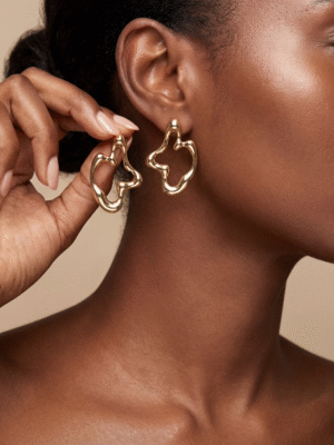 VIENNOIS T114115E-001 GOLD BLOOM STUD EARRINGS