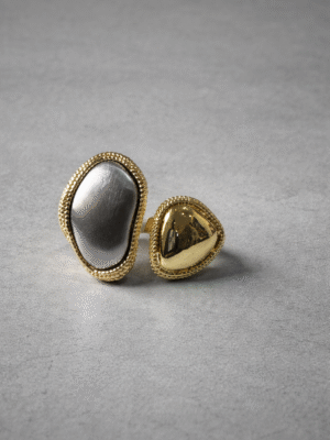 VIENNOIS T116558R TWO-TONE OPEN WRAP RING