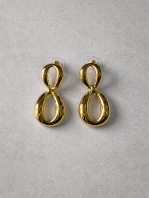 VIENNOIS T706261E-001 GOLD INTERLOCK DROP EARRINGS