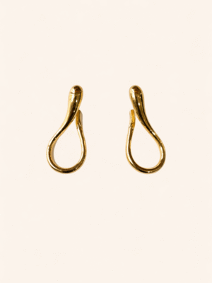VIENNOIS T802747E-001 GOLD ABSTRACT HOOPS EARRINGS