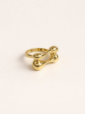 VIENNOIS T803387R GOLD BOW-TIE BUBBLE RING