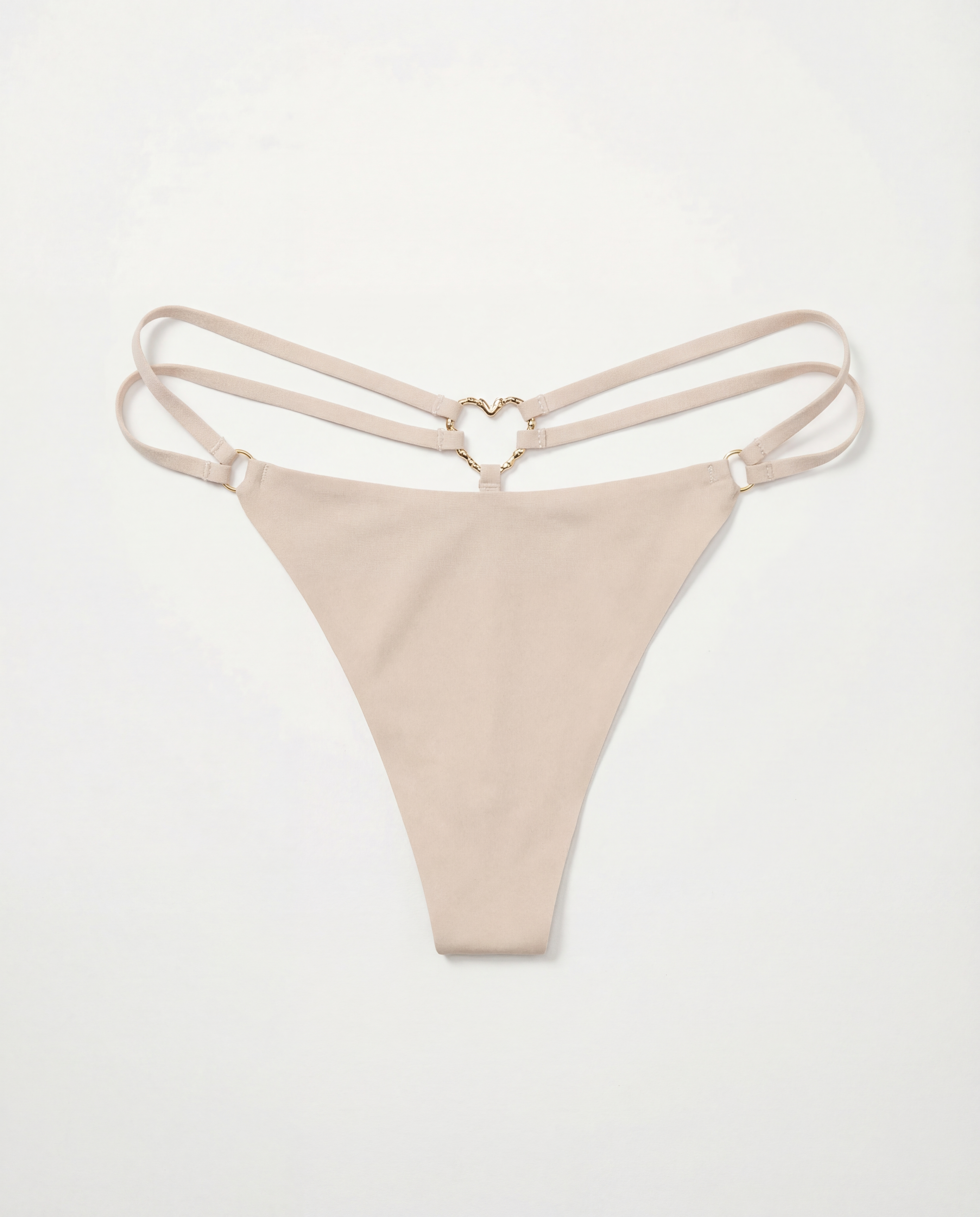 VIMERLEA T3032 BEIGE GOLD RING THONG PANT