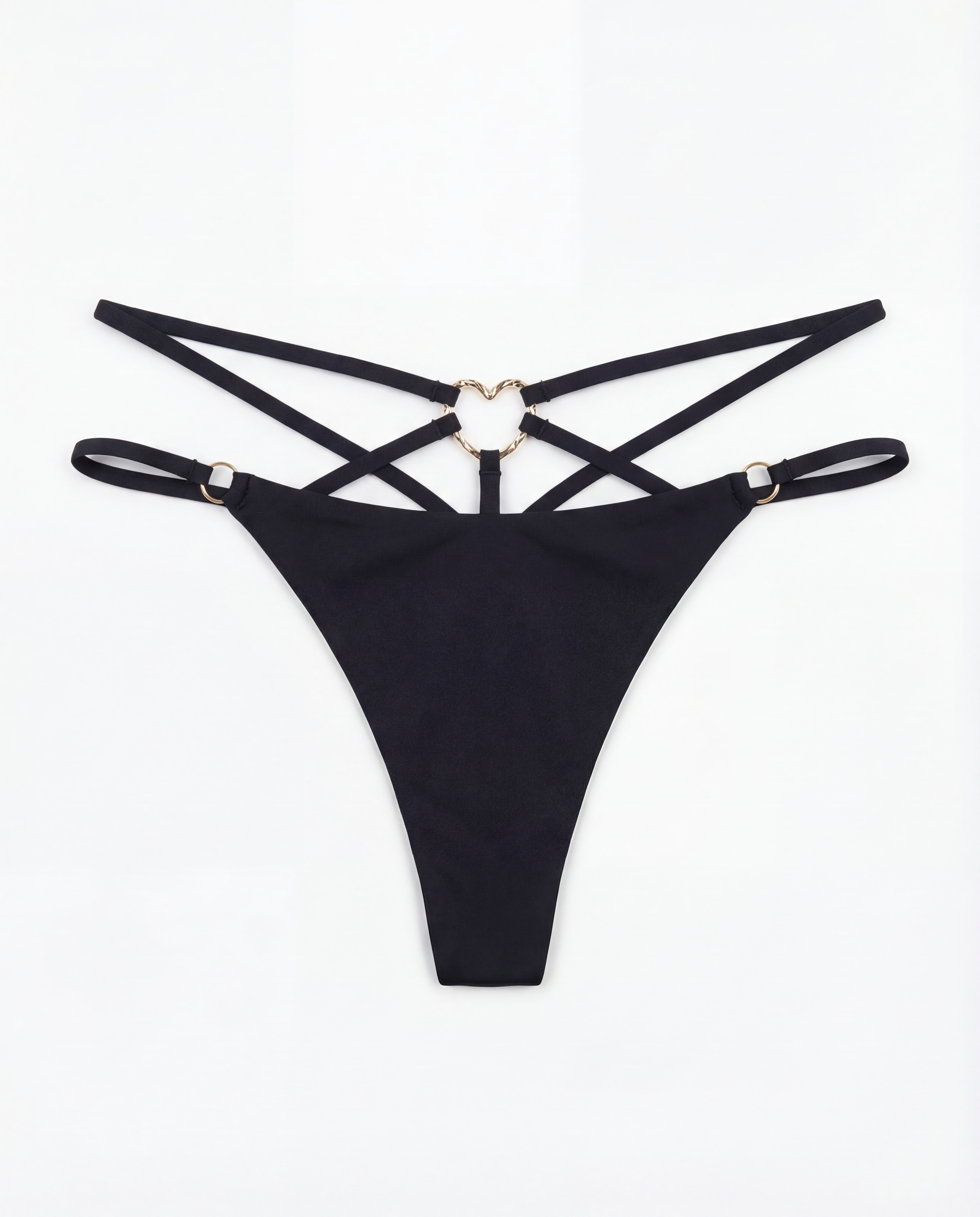 VIMERLEA T3032 BLACK GOLD RING THONG PANT