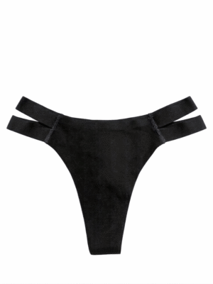 VIMERLEA V2056 BLACK DOUBLE BAND THONG PANT