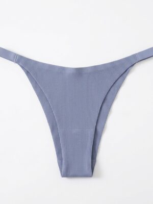 VIMERLEA V2125 MARL BLUE RIB BONE COTTON BRIEFS