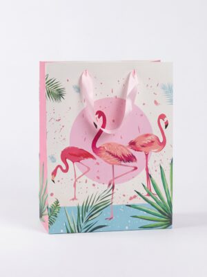 WHITE TROPICAL OSTRICH GIFT BAG