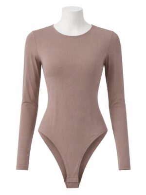 MOCHA ROUND NECK LONGSLEEVE JERSEY BODYSUIT