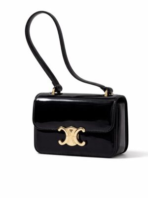(2 FOR 70K)FOCUS BABY BLACK PATENT GOLD BUCKLE BAG