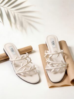 POG 1528 IVORY SURULERE LEAF SLIPPERS