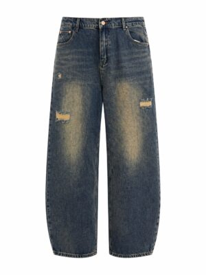 (2FOR70K)POG 8169 RIPPED BROWN HUE HORSE FLARE DENIM PANTS