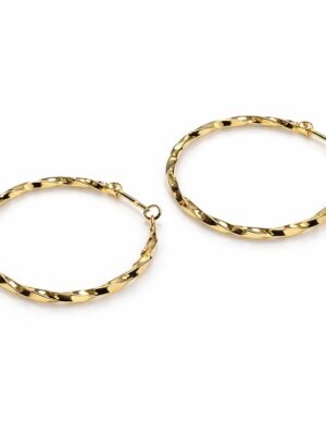 ABELLA K105508E GOLD TWIRL HOOPS