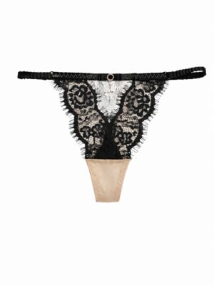 BEAUTIFUL SPRING Q8039 BEIGE LACEY THONG