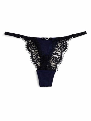 BEAUTIFUL SPRING Q8039 NAVY LACEY THONG