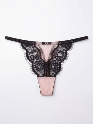 BEAUTIFUL SPRING Q8039 PINK LACEY THONG