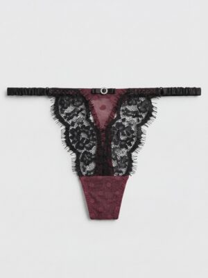 BEAUTIFUL SPRING Q8039 TERRACOTTA LACEY THONG